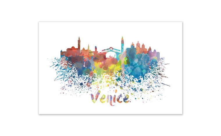 World Watercolor Skyline - Venice