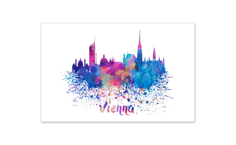 World Watercolor Skyline - Vienna