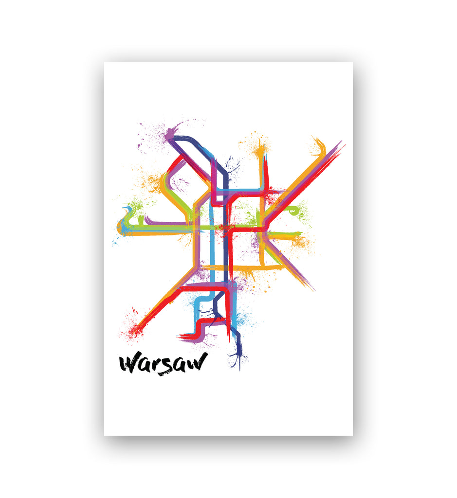 World Splatter Railroad Map Warsaw