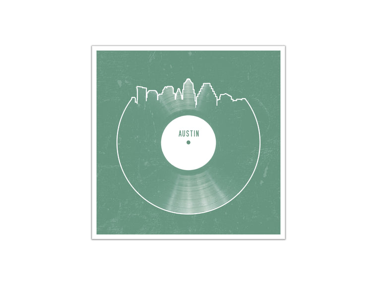 Vinyl Record Skyline - Austin