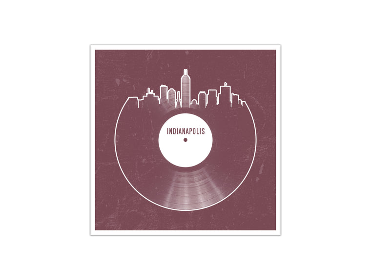 Vinyl Record Skyline - Indianapolis