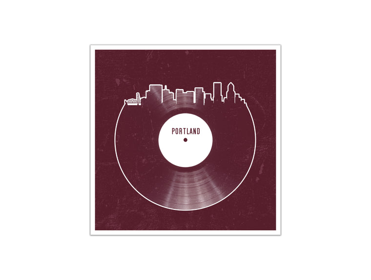 Vinyl Record Skyline - Portland